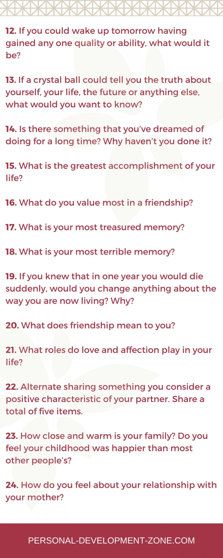 Surprising  Questions To Fall In Love in   Printable Version!