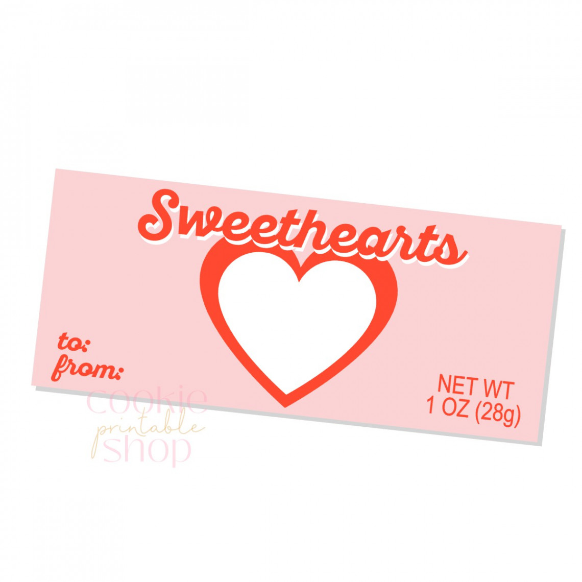 sweethearts " box fronting printable - digital download