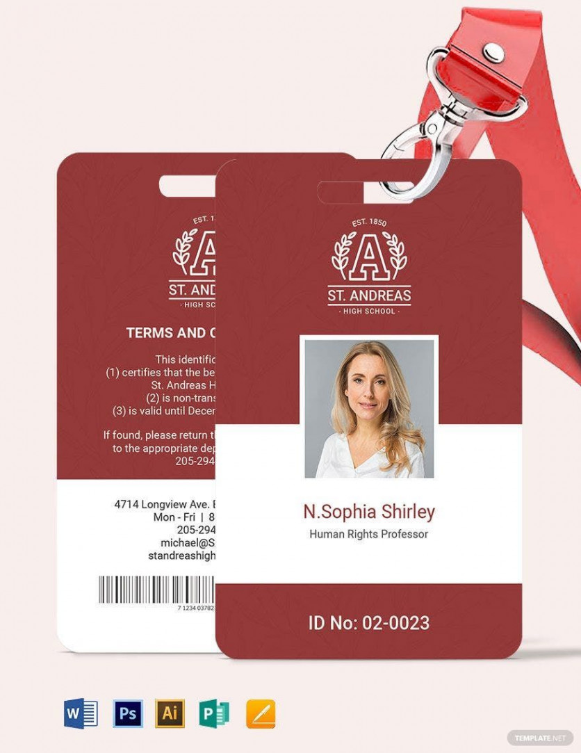 Teacher ID Card Template - Download in Word, Illustrator, PSD