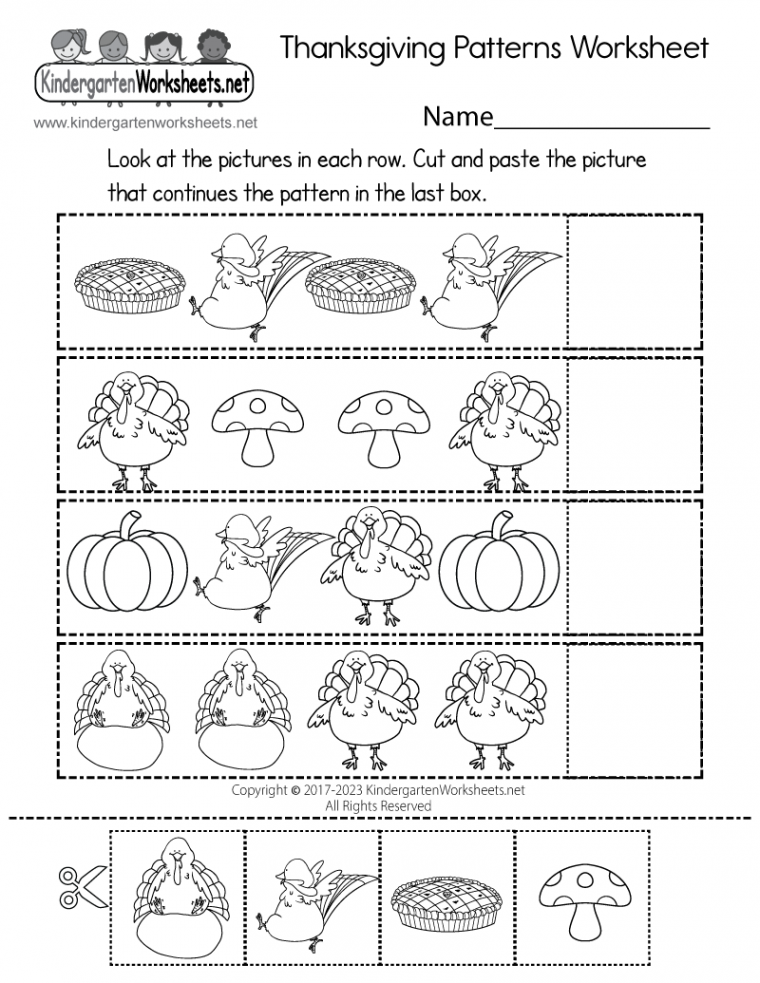 Thanksgiving Patterns Worksheet - Free Printable, Digital, & PDF