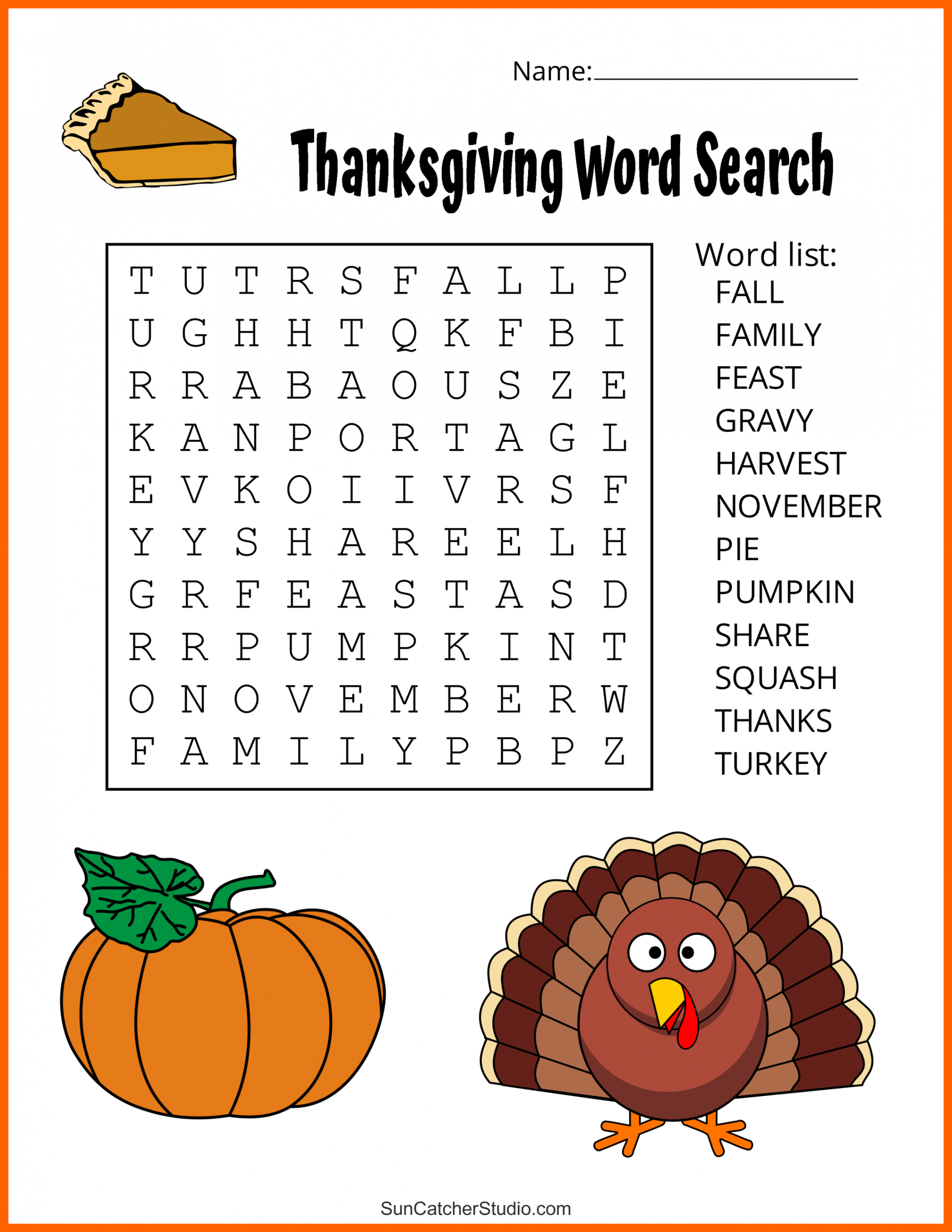 Thanksgiving Word Search (Free Printable Puzzles) – DIY Projects