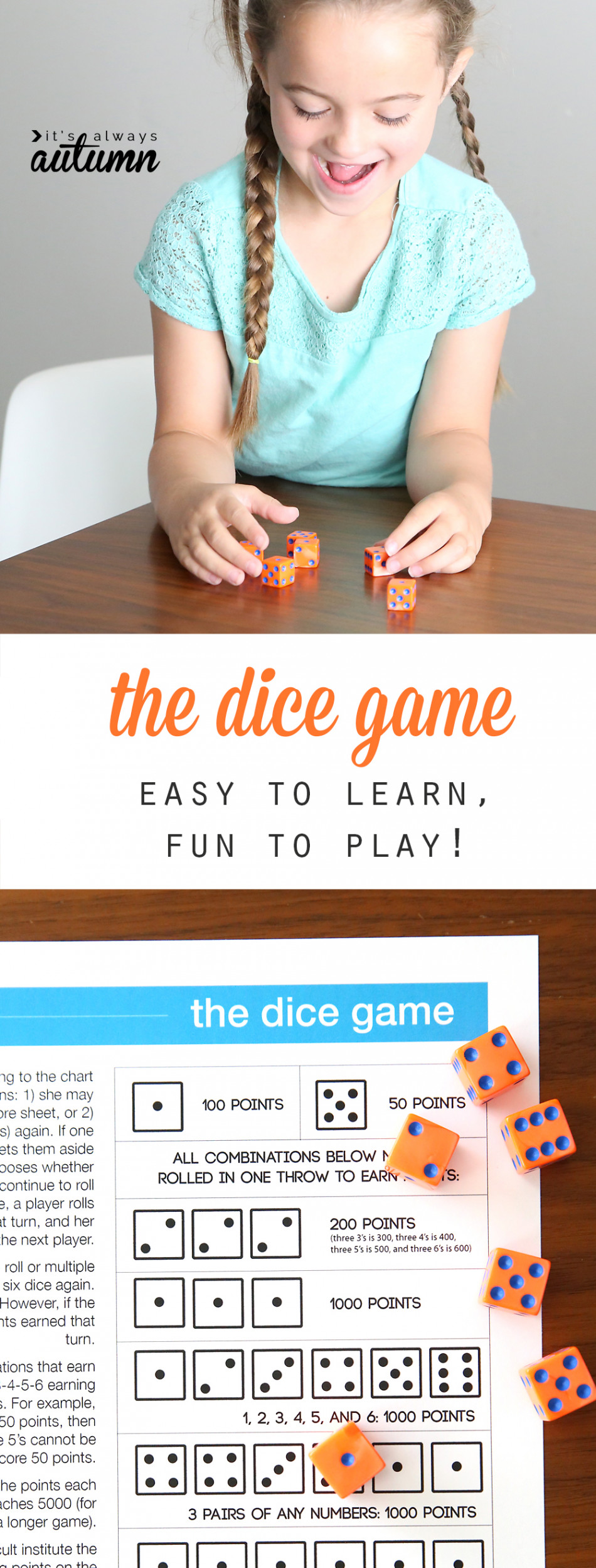 The Dice Game  fun & easy game for kids and adults - It