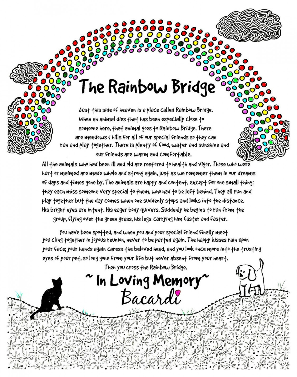 The Rainbow Bridge Poem. Personalize this print with your pet