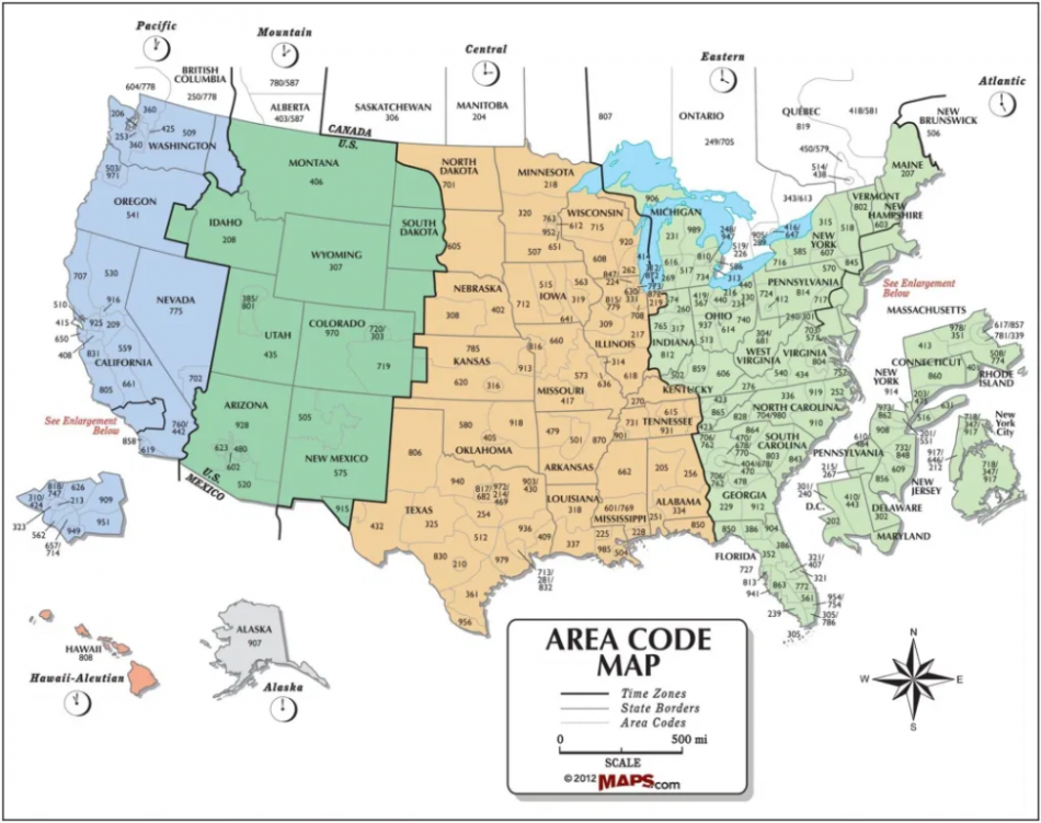 The United States Time Zone Map  Large Printable, Colorful