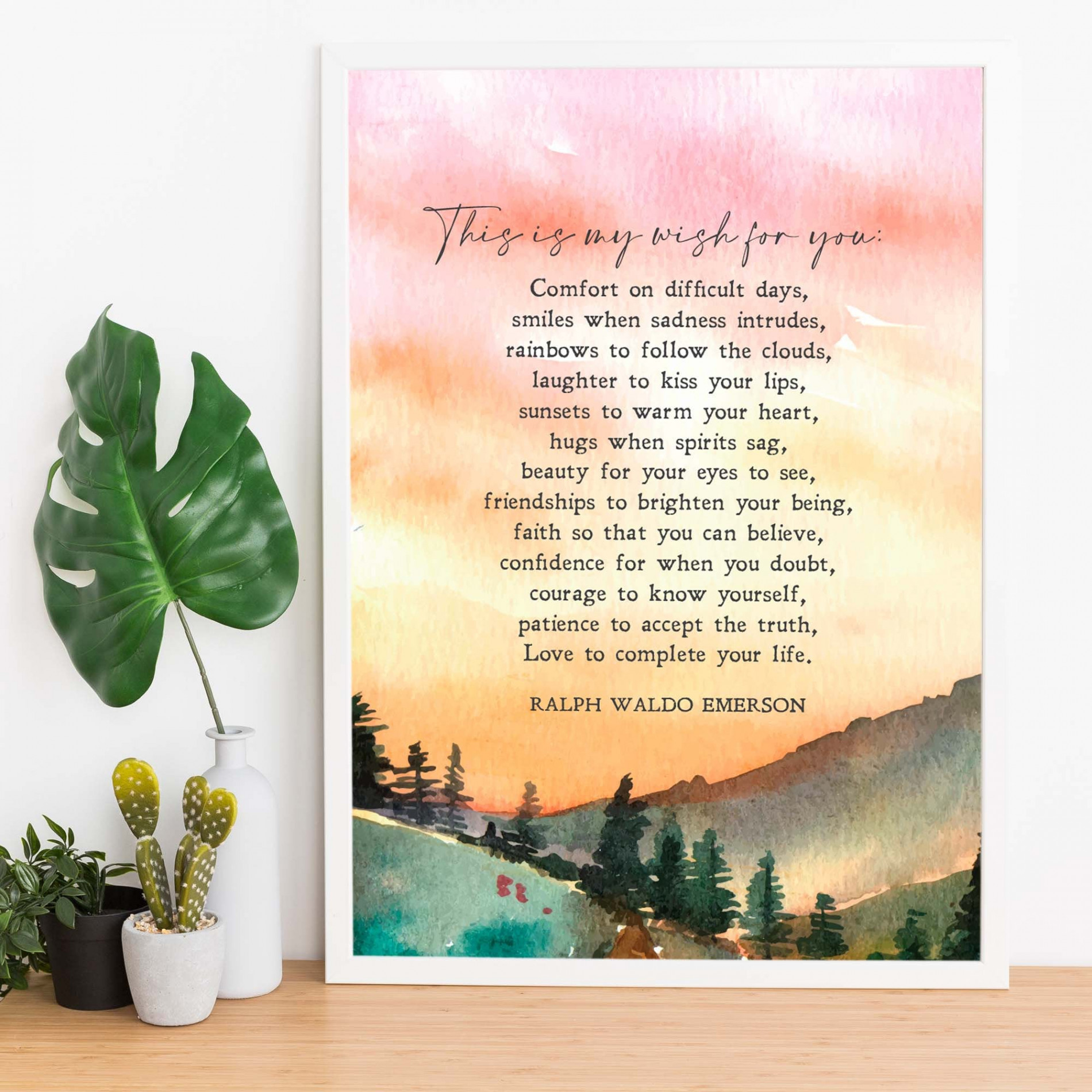 This is My Wish For You Ralph Waldo Emerson Poem - Etsy