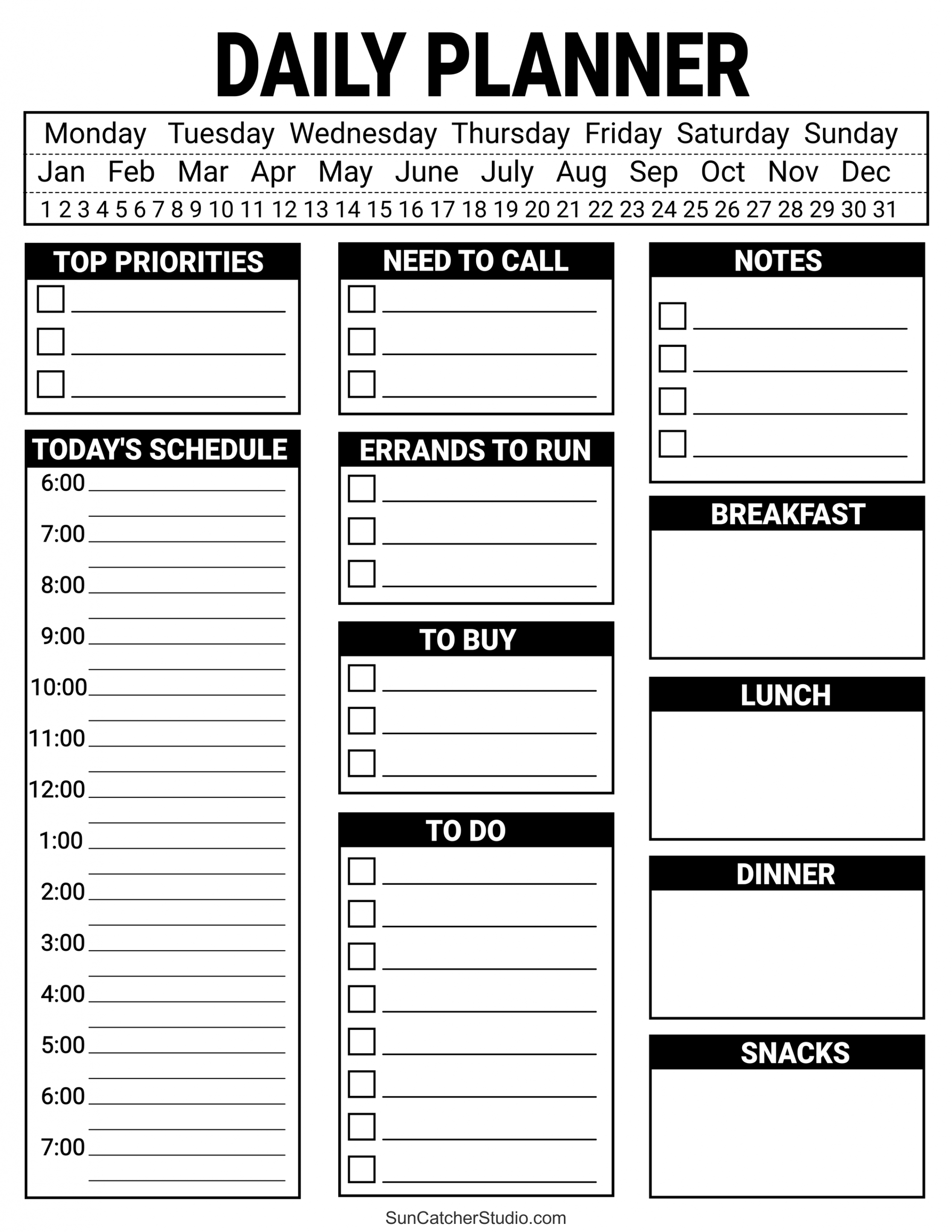 To Do List (Free Printable PDF Templates) – Things To Do – DIY