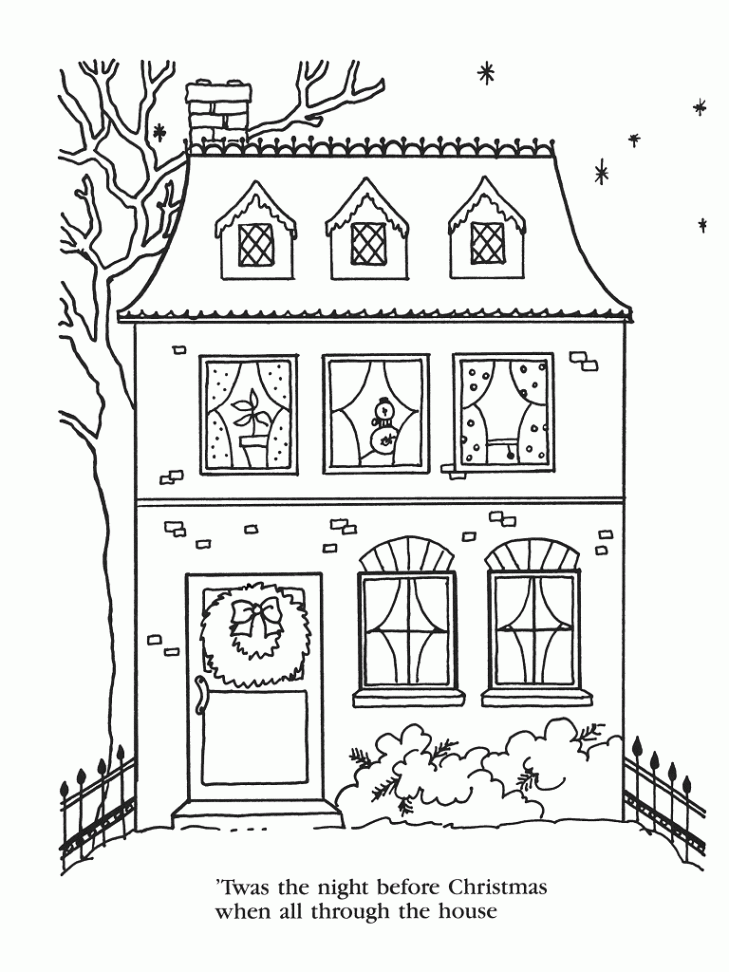 Twas Night Before Christmas Coloring Pages  Christmas coloring