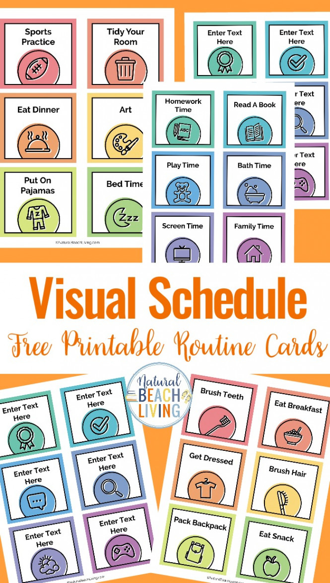 Visual Schedule - Free Printable Routine Cards - Natural Beach Living