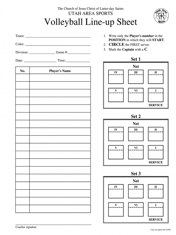 Volleyball lineup sheet: Fill out & sign online  DocHub