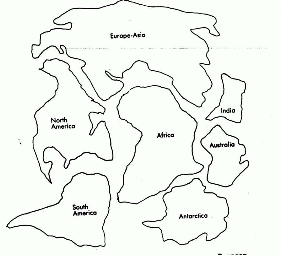 World Map Coloring Pages  World map coloring page, Pangaea puzzle