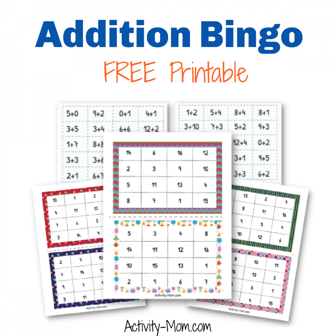 Addition Bingo Math Game (free printable) - The Activity Mom