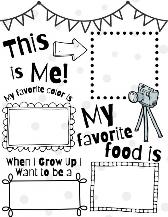 All About Me Preschool Worksheet First Day of Preschool - Etsy