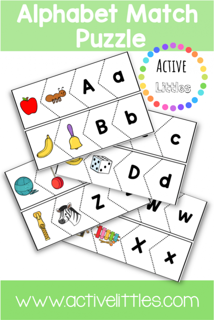 Alphabet Match Puzzle Printable for Kids - Active Littles