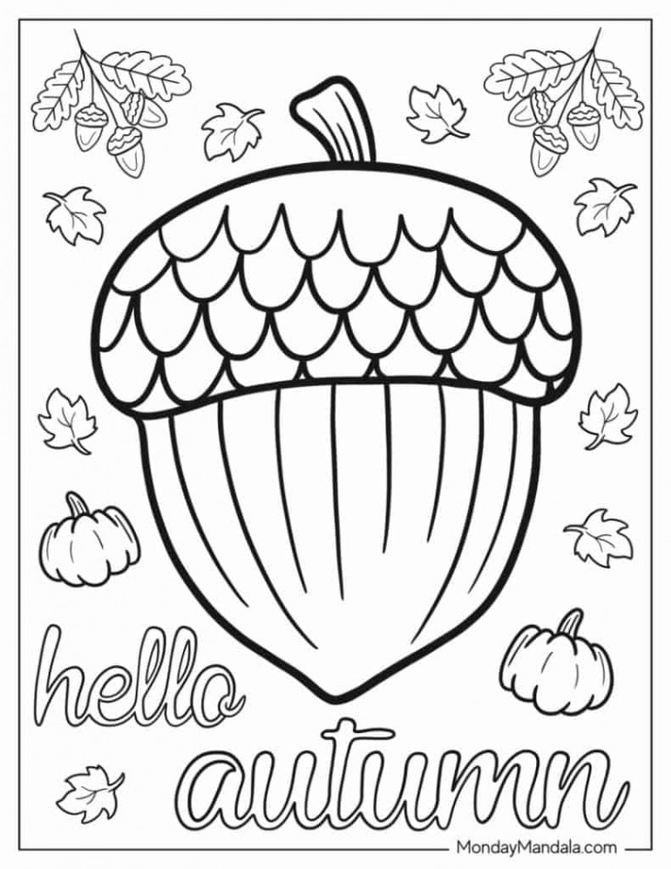 Autumn & Fall Coloring Pages (Free PDF Printables)