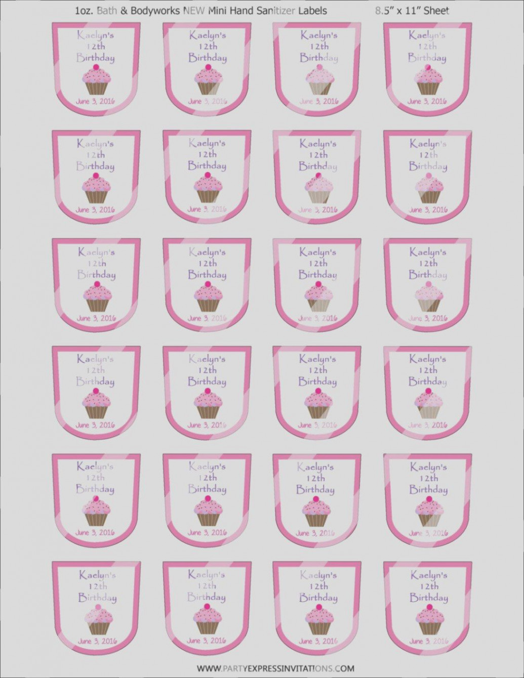 Bath And Body Works Hand Sanitizer Label Template Labels Ideas