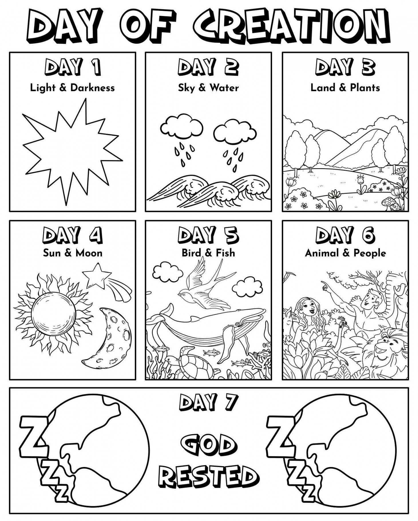 Best Days Of Creation Printables PDF for Free at Printablee in