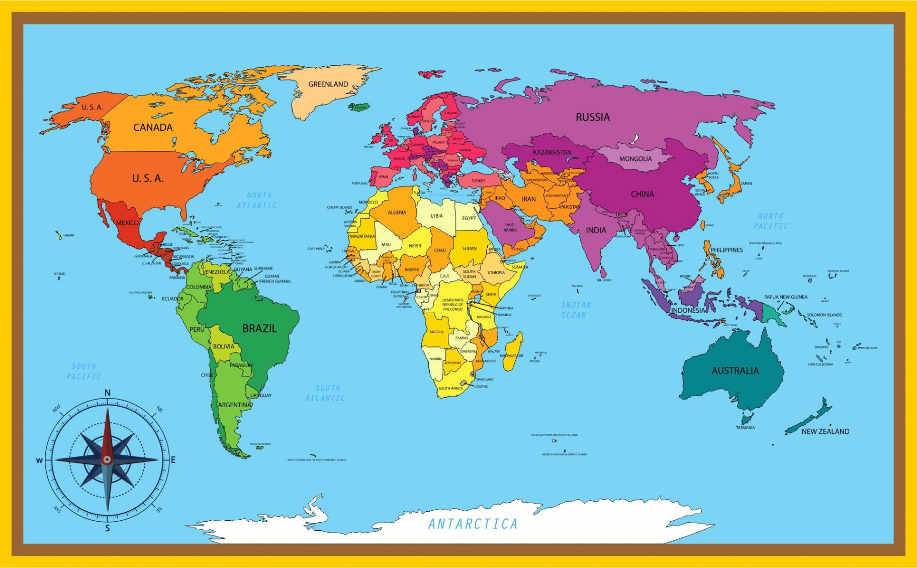 Best Free Large Printable World Map PDF for Free at Printablee