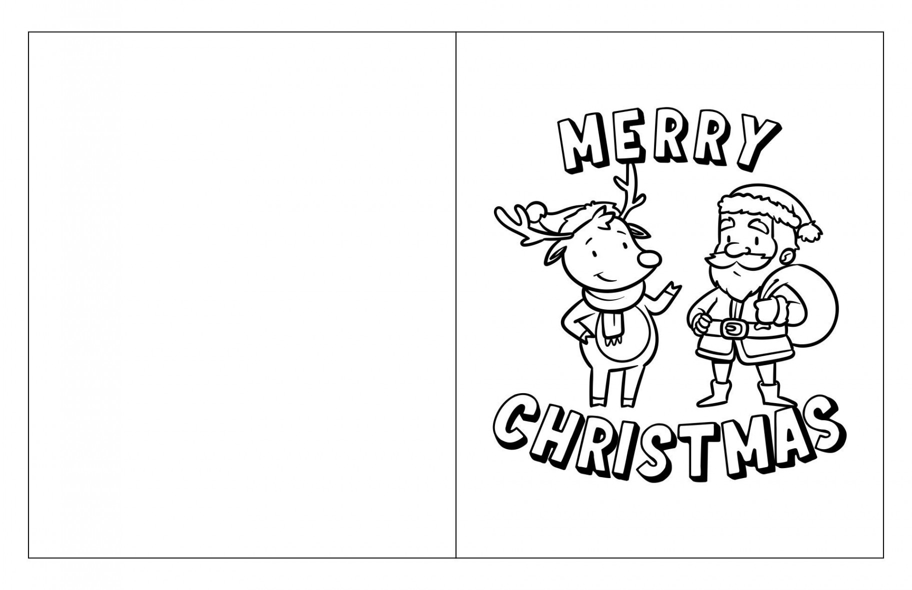 Best Printable Foldable Coloring Christmas Cards PDF for Free