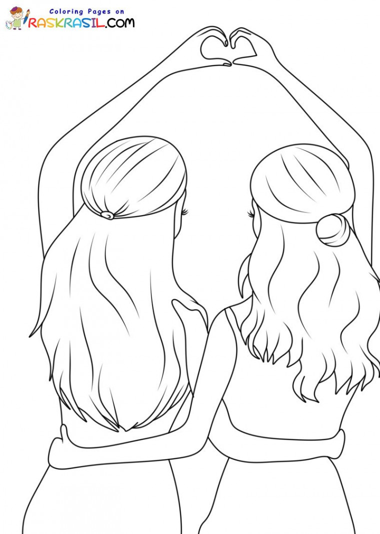 BFF Coloring Pages  Mejores amigas dibujo, Dibujos de amistad