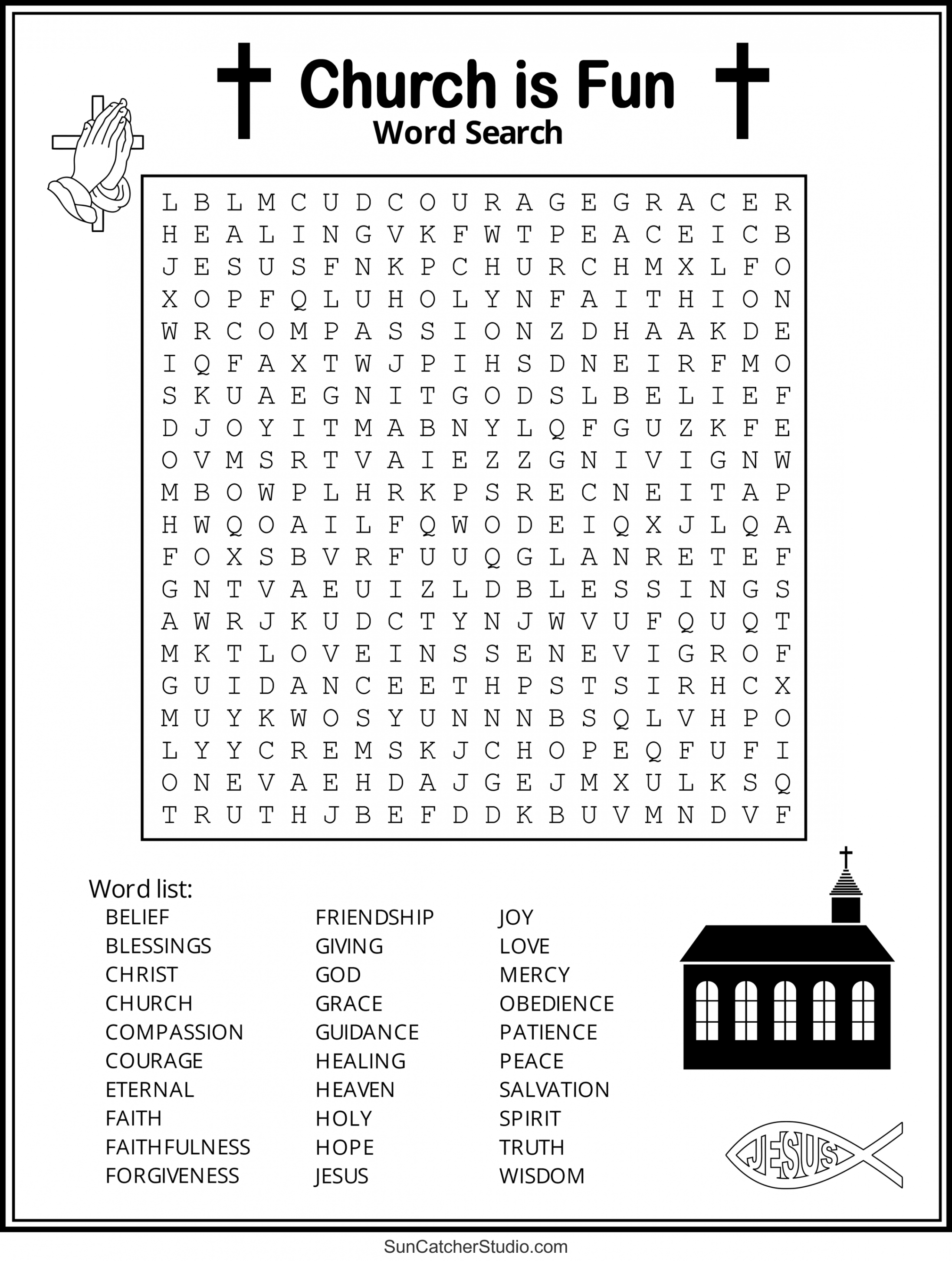 Bible Word Search (Free Printable Christian Puzzles) – DIY