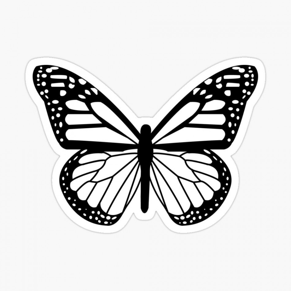 Black and White Butterfly" Sticker for Sale by piperbrantley