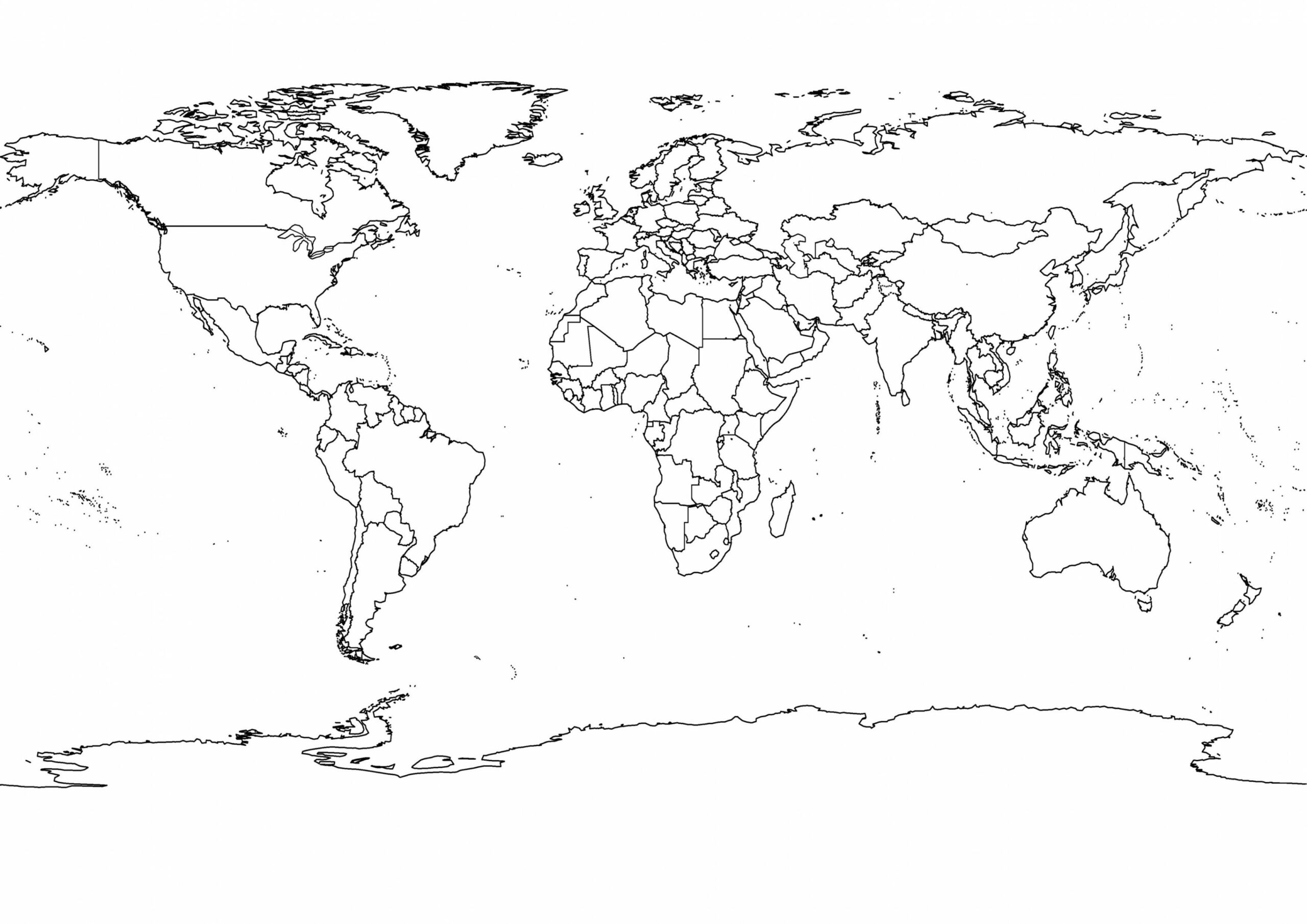 Black+and+White+World+Map+with+Countries  World map outline