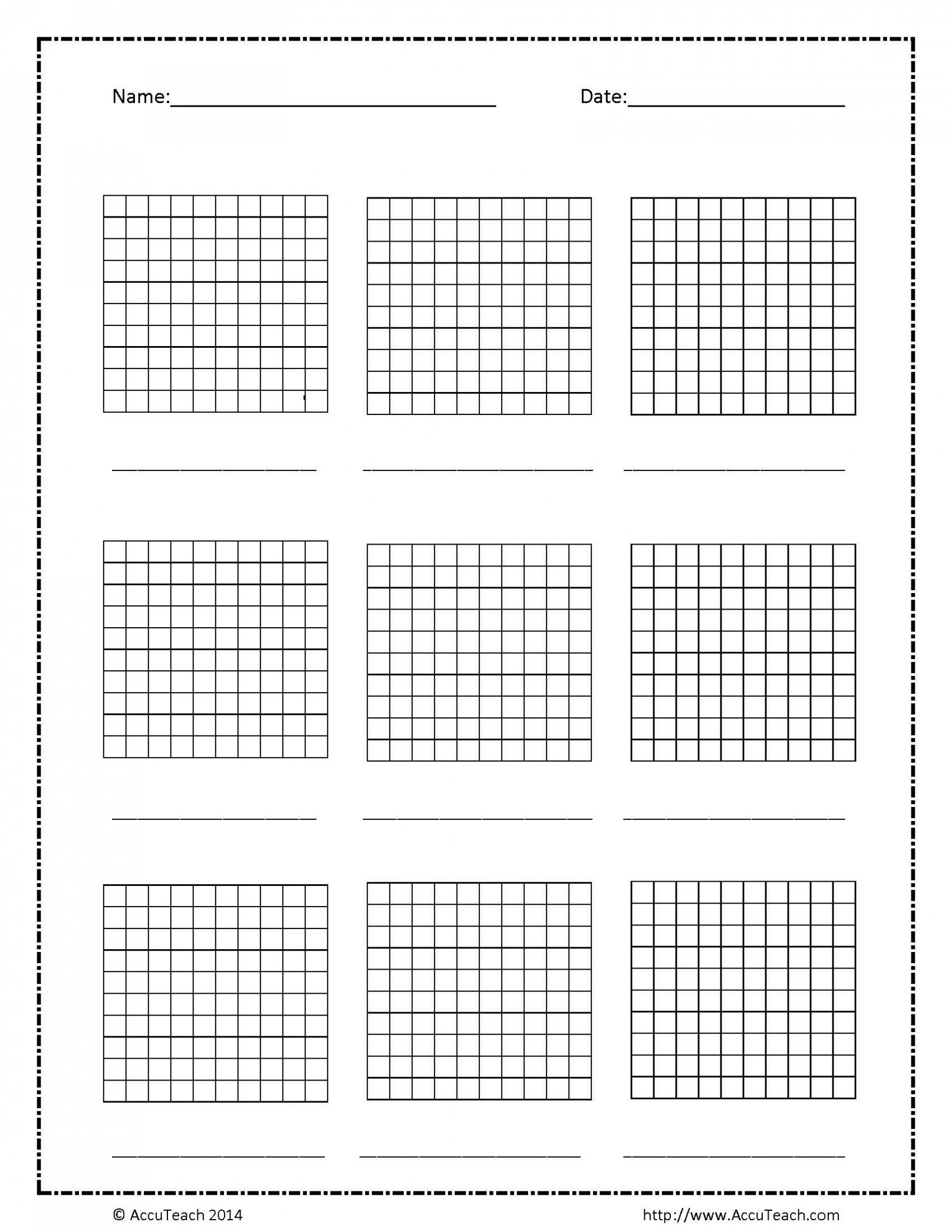 Blank Base Ten Hundreds Frame PDF - AccuTeach