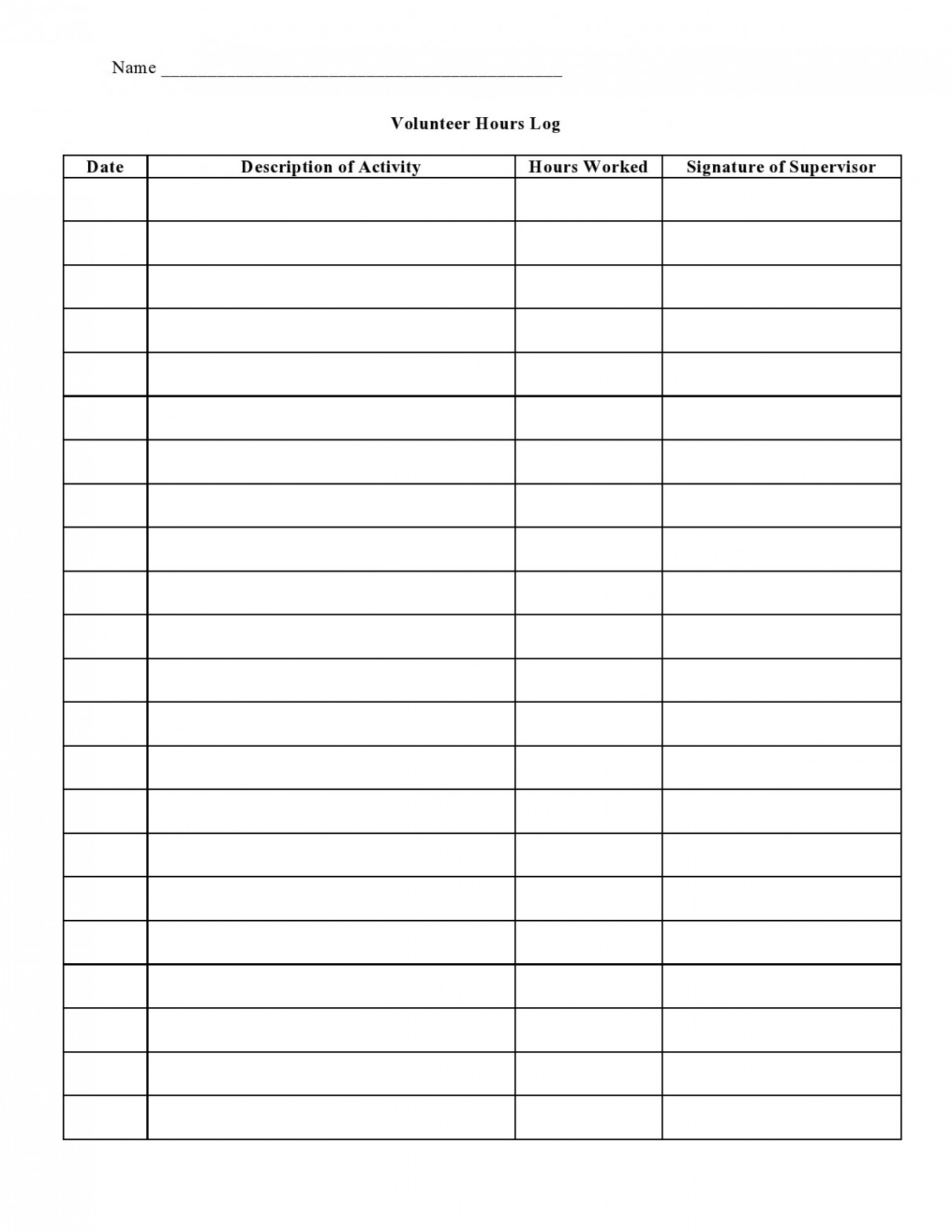 Blank Volunteer Hours Log Templates (Excel & Word)