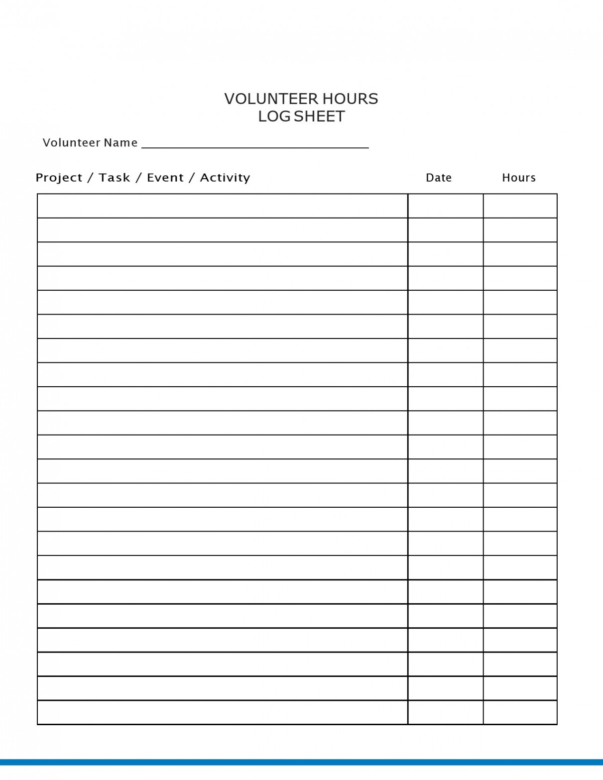 Blank Volunteer Hours Log Templates (Excel & Word)