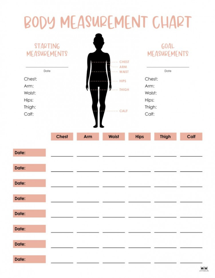 Body Measurement Charts - FREE Printables  Printabulls