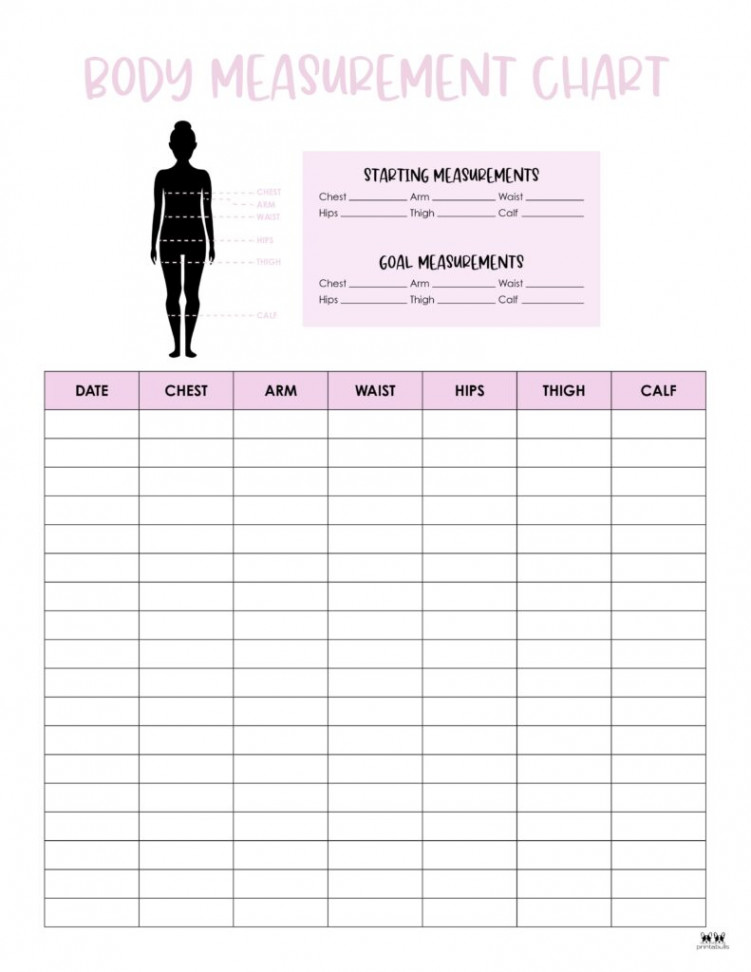 Body Measurement Charts - FREE Printables  Printabulls