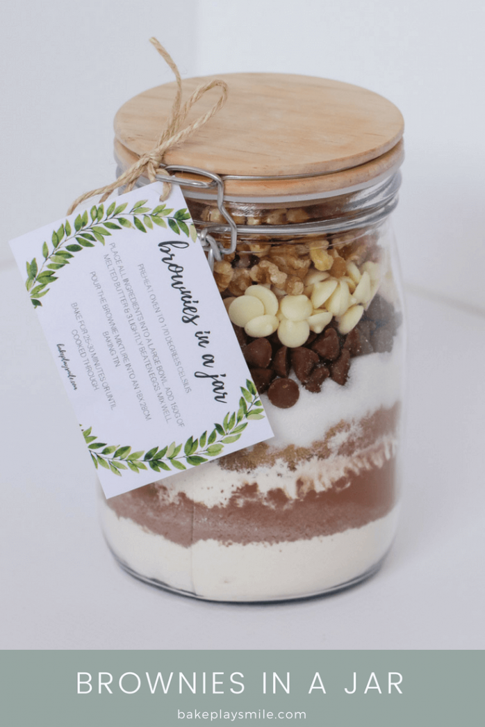 Brownies in a Jar  Homemade Gift with FREE Printable Gift Tag