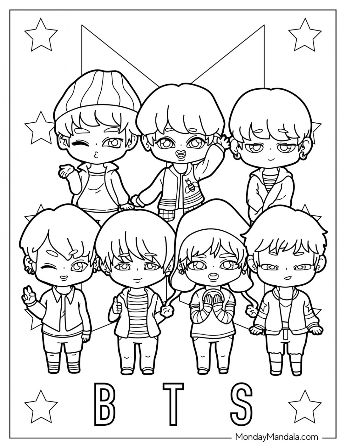 BTS Coloring Pages (Free PDF Printables)