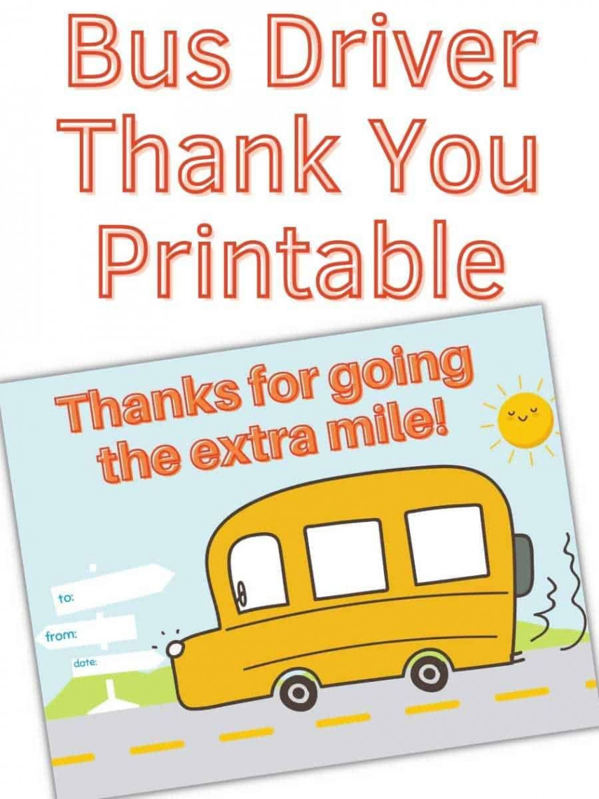 Bus Driver Thank You Printable  Thank you printable, Bus driver