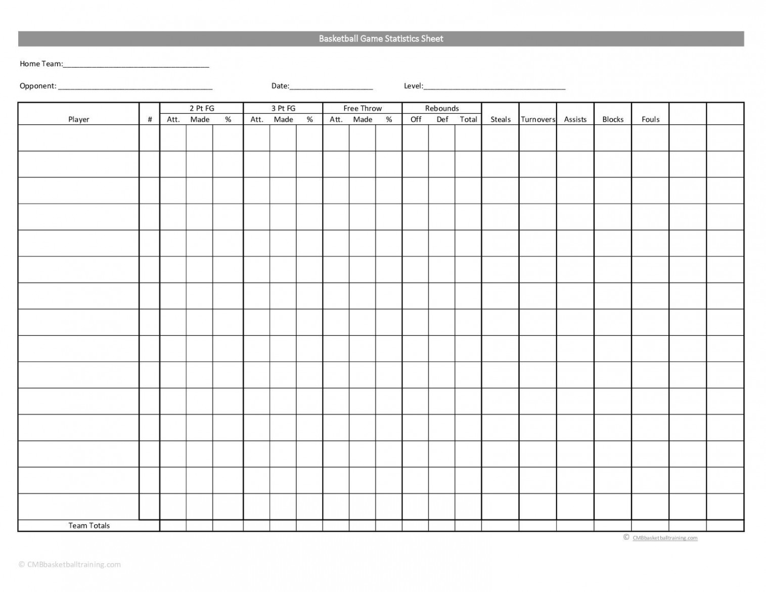 Calaméo - Printable Basketball Stat Sheet Pdf