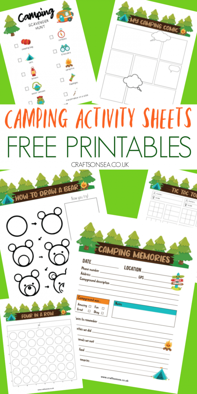 Camping Activity Sheets (FREE Printables) - Crafts on Sea