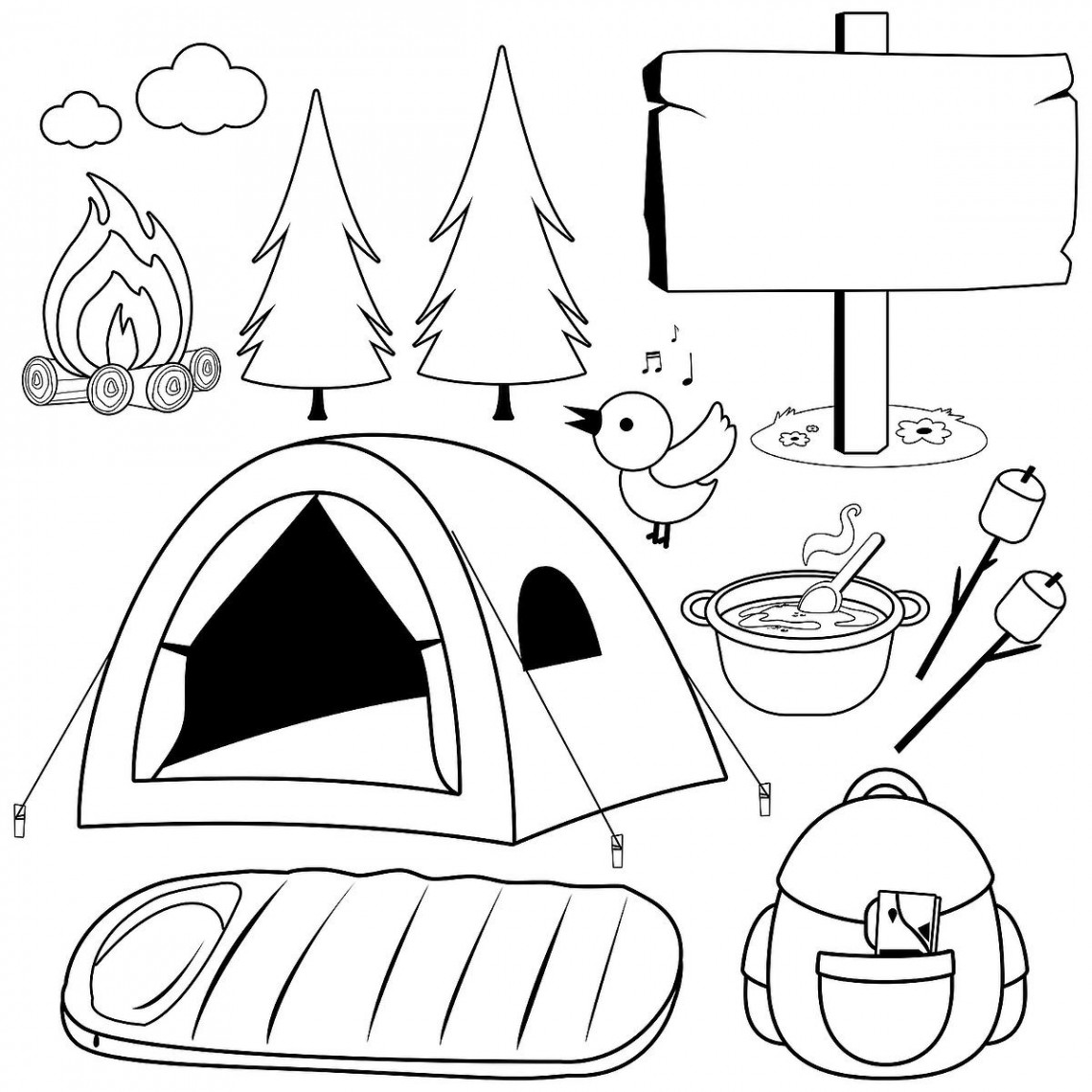 Camping Coloring Pages for Families: Fun & Free Printable Coloring