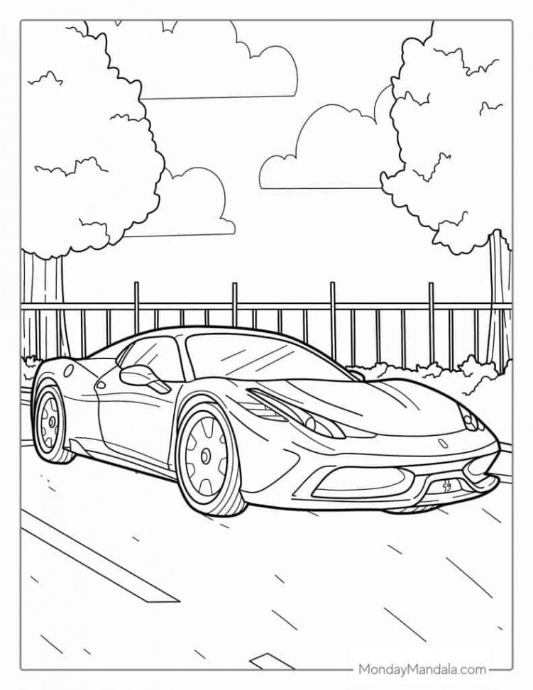 Car Coloring Pages (Free PDF Printables)