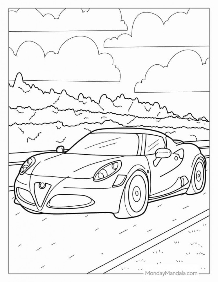 Car Coloring Pages (Free PDF Printables)