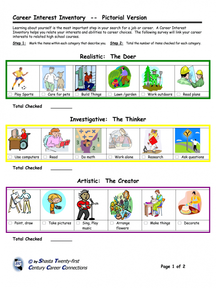 Career Interest Inventory Pictorial Version - Fill Online