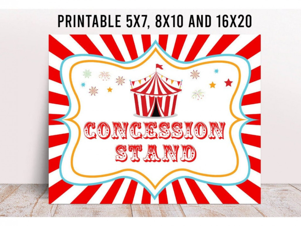 Carnival Party Concession Stand Sign Printable Circus - Etsy Denmark