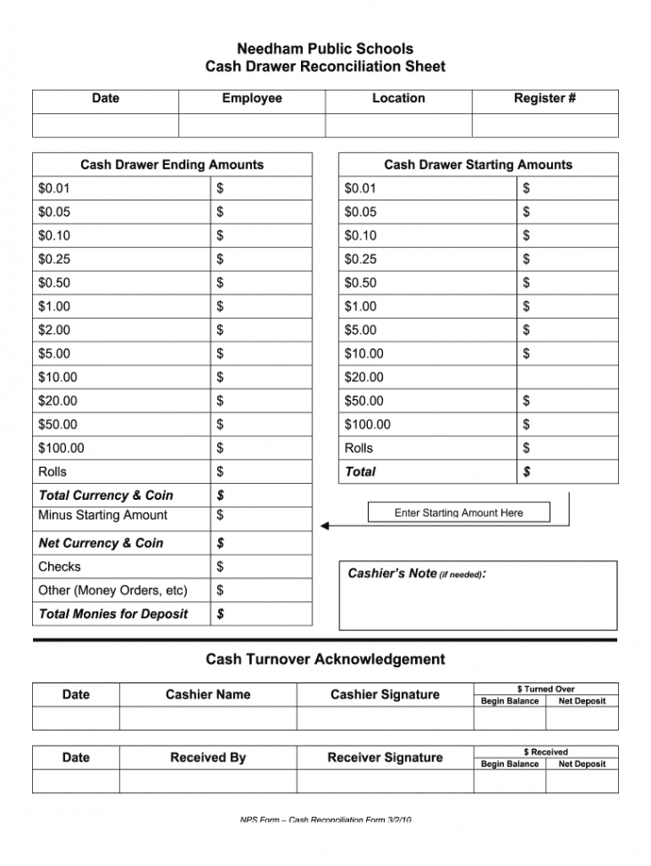 Cash Drawer Count Sheet - Fill Online, Printable, Fillable, Blank