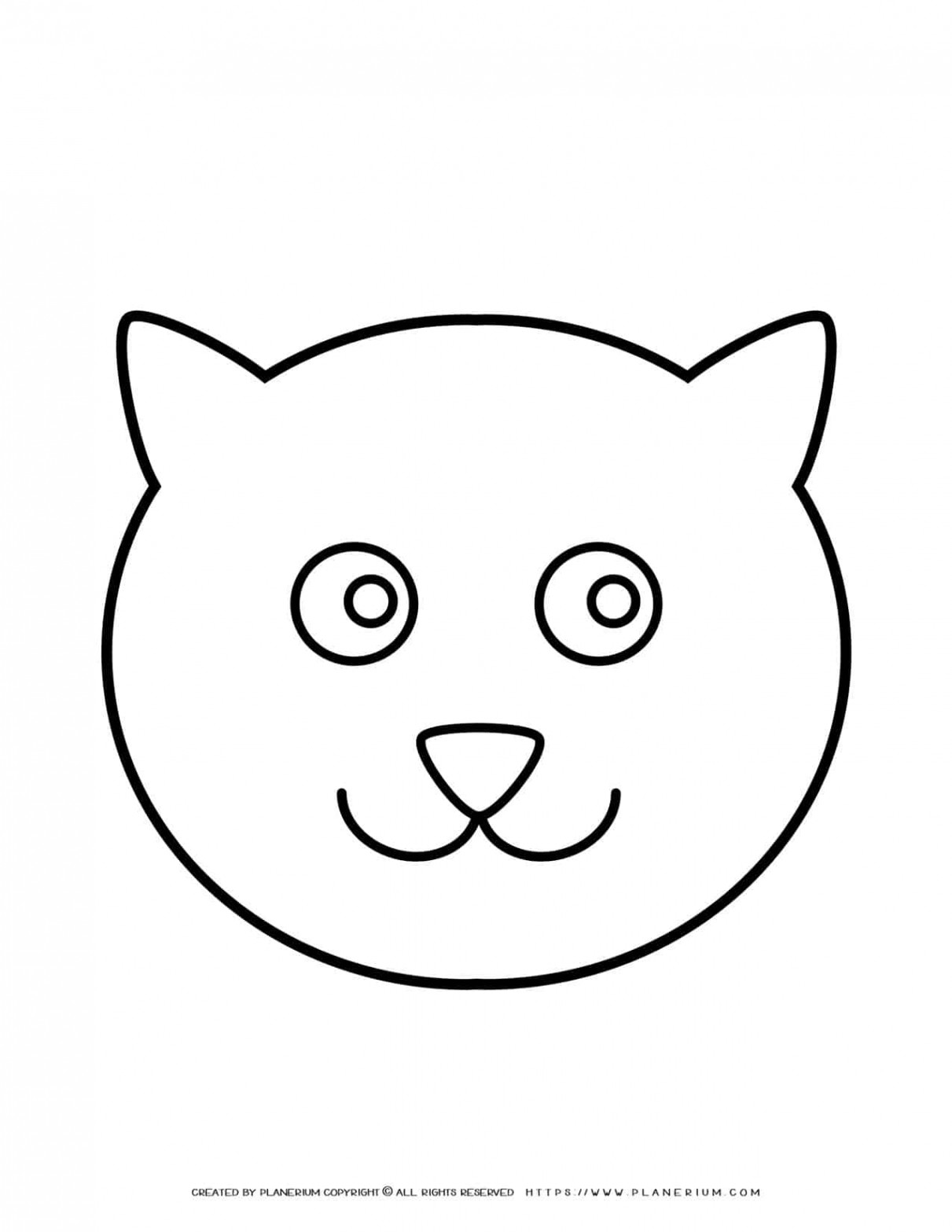 Cat Face Outline - FREE Printable Template  Planerium