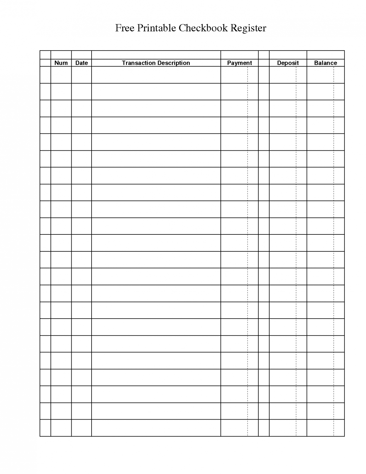 Checkbook register, Printable check register, Printable checks