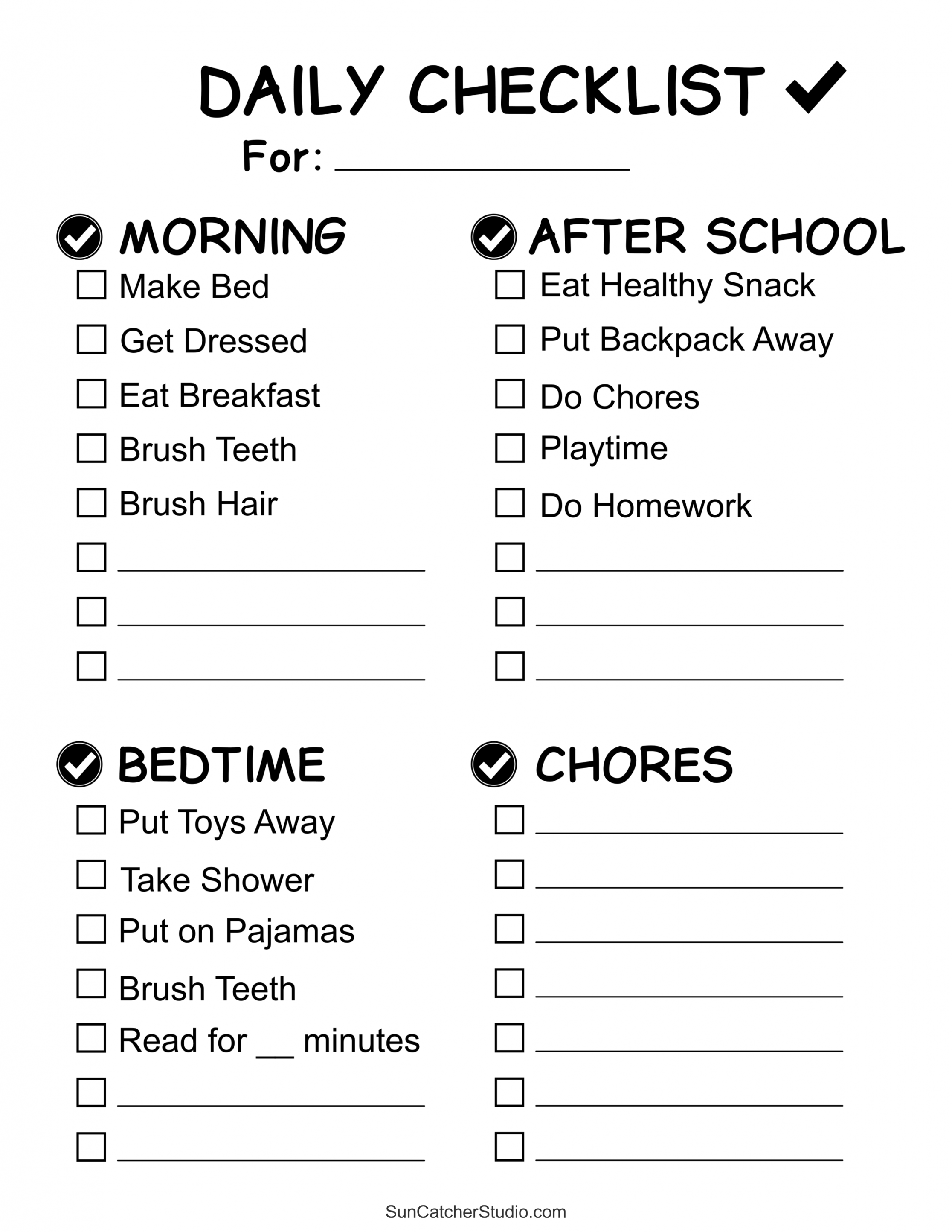 Chore Charts (Printable, Editable Daily & Weekly Templates) – DIY