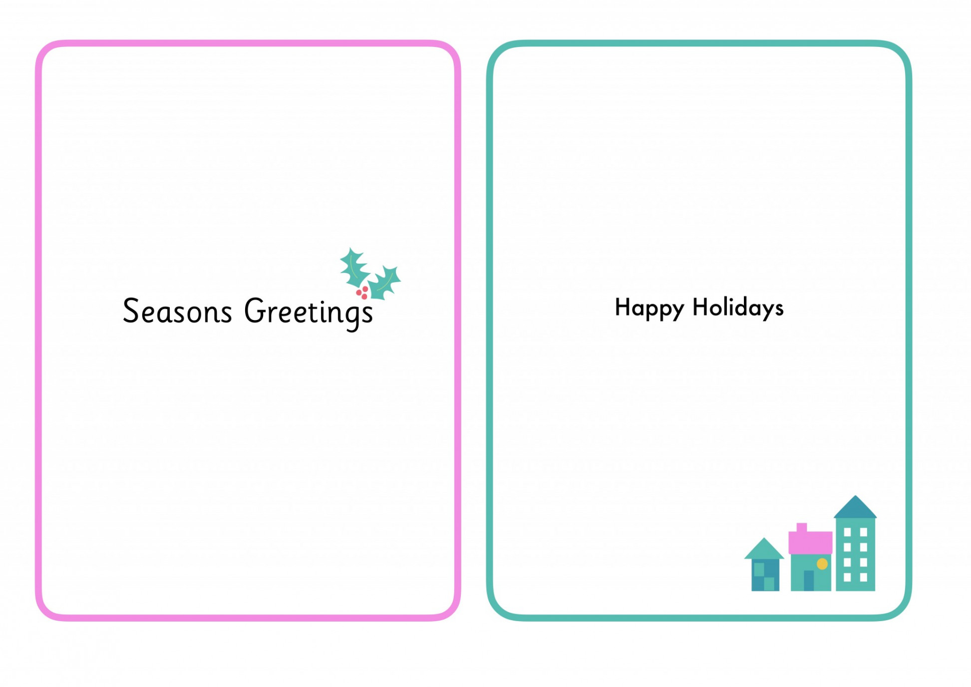 Christmas card inserts with small images - Printable Teaching