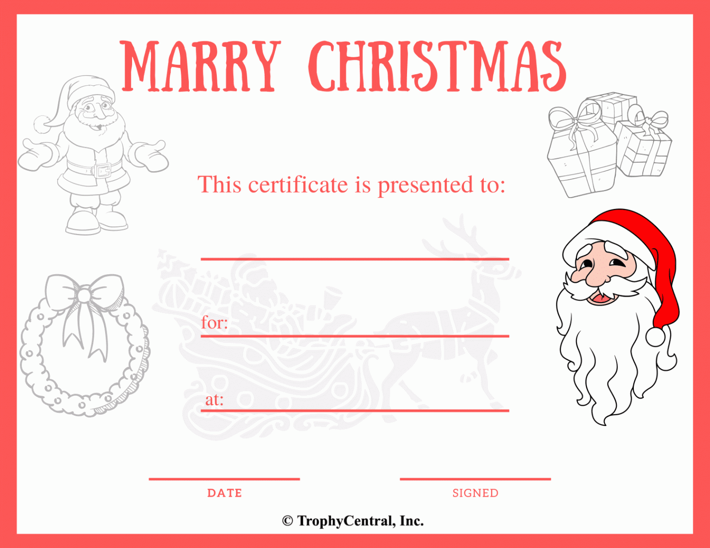 Christmas Certificate Template