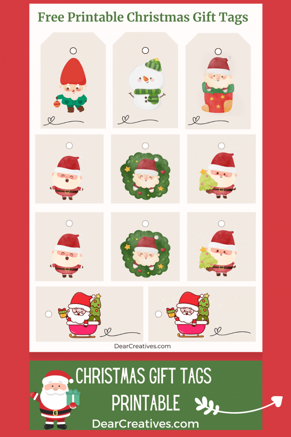 Christmas Gift Tags Printable - Dear Creatives