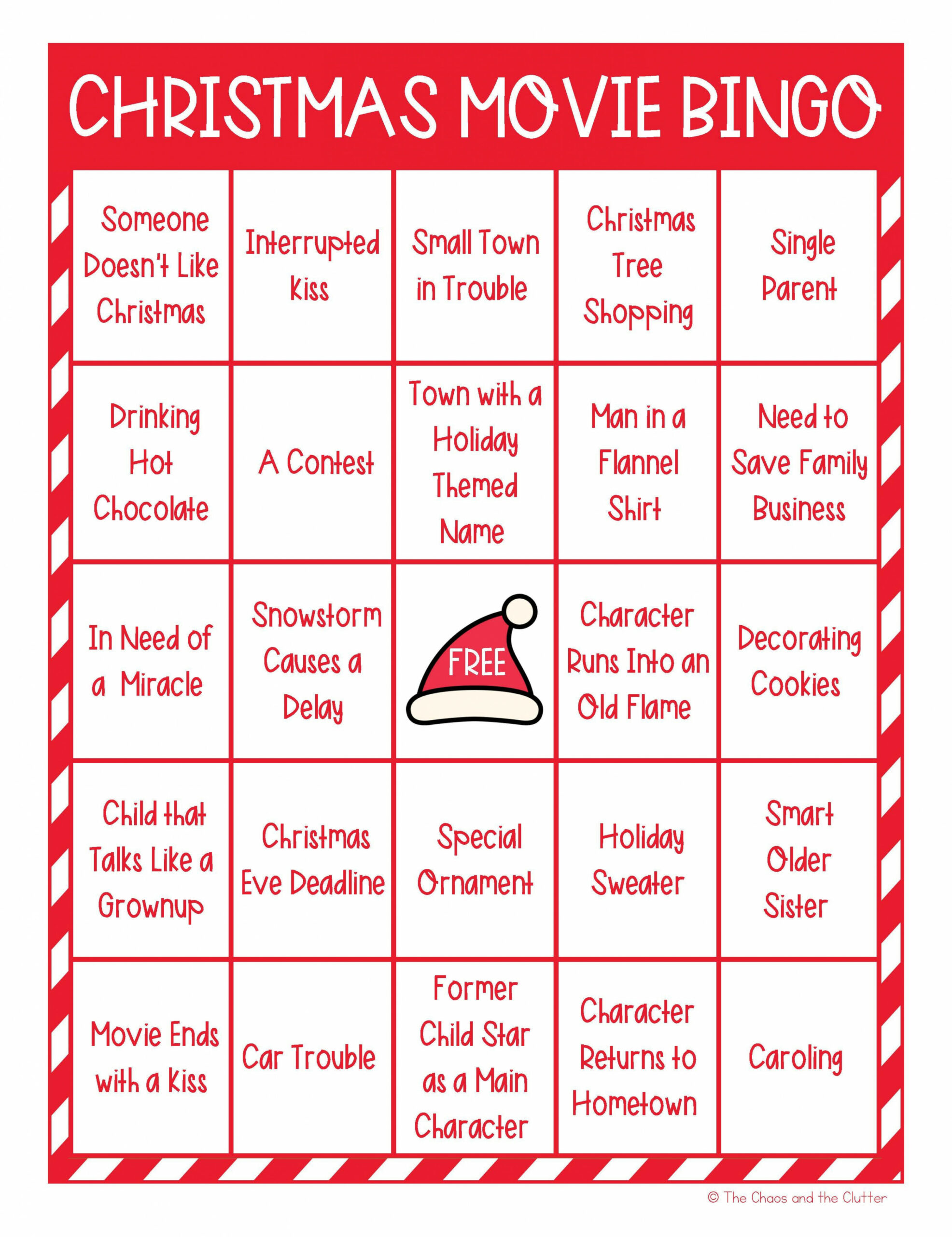 Christmas Movie Bingo