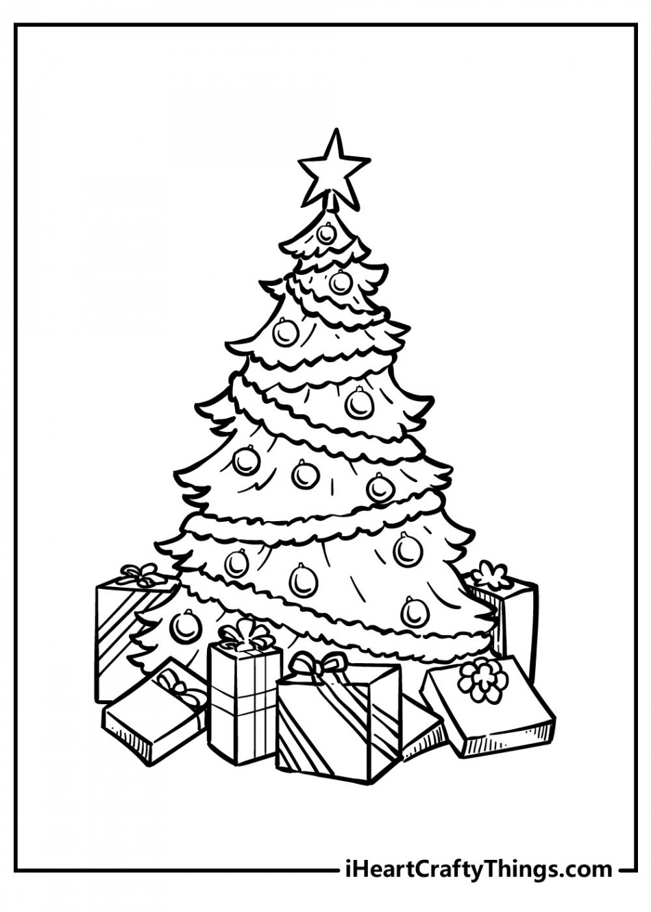 Christmas Tree Coloring Pages (% Free Printables)